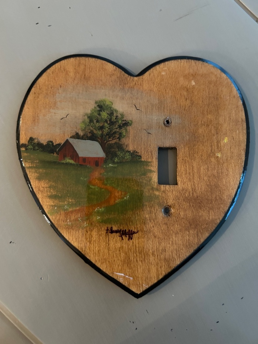 Heart-Shaped Hand-Painted light switch cover